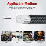 Nilight 10AN 5FT PTFE Stainless Steel Braided Fuel Line Hose Only | Compatible with E85 PTFE Teflon EFI Fuel Line Universal for LS Engines & Automotive Racing Applications, view 3