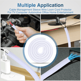 Nilight 10ft-1/2inch White Cable Management Sleeves, view 6