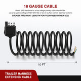 Nilight 10ft 18AWG 4 Pin Jacketed Cable Trailer Wire, view 4