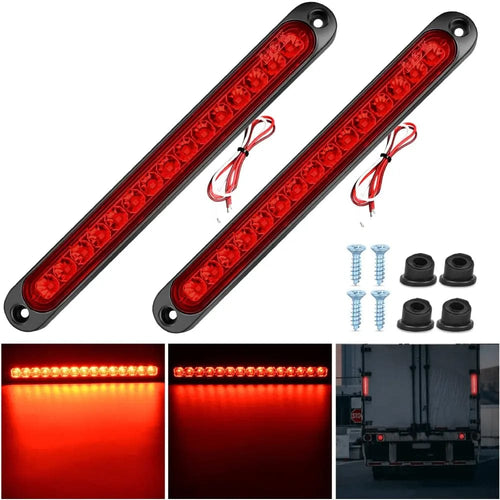 Nilight 10 Inch 15 LEDs Red Trailer Light Bar (Pair)