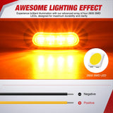 Nilight 10PCS Amber Oval Side Marker Lights 4 LED 3.7 Inch Clearance Lamp IP68 Waterproof DC 12-24V with Chrome Bezel Universal for Car Auto Truck Bus Trailer Boat Deck, view 3