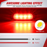 Nilight 10PCS Red Oval Side Marker Lights 4 LED 3.7 Inch Clearance Lamp IP68 Waterproof DC 12-24V with Chrome Bezel Universal for Car Auto Truck Bus Trailer Boat Deck, view 3