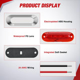 Nilight 10PCS Red Oval Side Marker Lights 4 LED 3.7 Inch Clearance Lamp IP68 Waterproof DC 12-24V with Chrome Bezel Universal for Car Auto Truck Bus Trailer Boat Deck, view 4