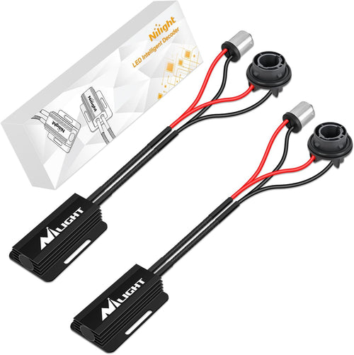 Nilight 1156P LED CANbus Decoder Turn Signal Anti-Flicker Resistor | Helps Reduce Hyper Flash, Flickering and Dashboard Error Warnings, Pack of 2