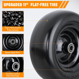 Nilight 11x4.00-5 Solid Lawn Mower Tires, 11 Inch Flat-Free Polyurethane Tire with 3/4 Inch Axle Bore & 3.4 Inch Hub Length, Airless Replacement Wheels for Lawn Mowers, 2 Pack, view 5