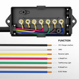 Nilight 12 Feet Heavy Duty 7 Way Inline Trailer Plug with 7 Gang Junction Box, view 2