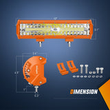 Nilight 12 Inch 300W Spot Flood Combo Orange Case Led Light Bar, view 2