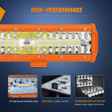 Nilight 12 Inch 300W Spot Flood Combo Orange Case Led Light Bar, view 3
