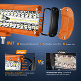 Nilight 12 Inch 300W Spot Flood Combo Orange Case Led Light Bar, view 4