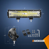 Nilight 12 Inch 300W Triple Row Light Bar 4Inch 60W Pods with Wiring Harness Kit-3 Lead, view 2