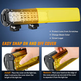 Nilight 12 Inch 72W 5000LM Double Row Spot Flood LED Light Bars with Amber/Black Covers (Pair), view 2