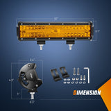 Nilight 12Inch Amber 300W Triple Row Led Light Bar with 16AWG 5Pin Rocker Switch Wiring Harness Kit 1 Lead, view 2