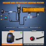 Nilight 12Inch Amber 300W Triple Row Led Light Bar with 16AWG 5Pin Rocker Switch Wiring Harness Kit 1 Lead, view 3