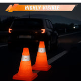 Nilight 12 Inch Collapsible Traffic Safety Cones 2 Pack - Bright Orange Parking Cones with Reflective Collars for Roadside Emergency, Parking, Driving Practice, view 3