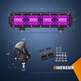 Nilight 12 Inch LED Light Bar Purple Triple Row 240W Flood Spot Combo Off Road Driving Decoration Neon Hunting Lighting for UTV Pick-up Van Boat Tractor, view 2