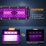 Nilight 12 Inch LED Light Bar Purple Triple Row 240W Flood Spot Combo Off Road Driving Decoration Neon Hunting Lighting for UTV Pick-up Van Boat Tractor, view 3