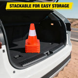 Nilight 12 inch Traffic Safety Cones, 4 Pack Durable PVC Orange Cones with Reflective Collars for Road Safety, Parking, Construction Work, Sports Training, view 6