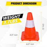 Nilight 12 inch Traffic Safety Cones, 8  Pack Durable PVC Orange Cones with Reflective Collars for Road Safety, Parking, Construction Work, Sports Training, view 2