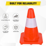 Nilight 12 inch Traffic Safety Cones, 8  Pack Durable PVC Orange Cones with Reflective Collars for Road Safety, Parking, Construction Work, Sports Training, view 3