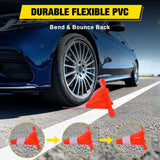Nilight 12 inch Traffic Safety Cones, 8  Pack Durable PVC Orange Cones with Reflective Collars for Road Safety, Parking, Construction Work, Sports Training, view 5