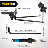 Nilight 1200 lbs Round Bar Weight Distributing Hitches Kit with Sway Control, view 2