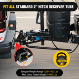 Nilight 1200 lbs Round Bar Weight Distributing Hitches Kit with Sway Control, view 6