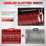 Nilight 12000 lb ATV/UTV Electric Winch Kit With Synthetic Rope 3-IN-1 Smart Remote, view 4