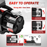 Nilight 12000 lb ATV/UTV Electric Winch Kit With Synthetic Rope 3-IN-1 Smart Remote, view 5