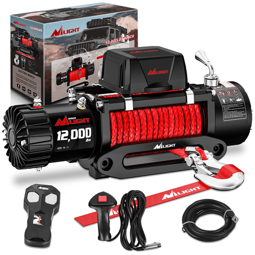 Nilight 12000 lb ATV/UTV Electric Winch Kit With Synthetic Winch Rope