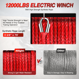 Nilight 12000 lb ATV/UTV Electric Winch Kit With Synthetic Winch Rope, view 4