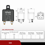 Nilight 120A Starter Relay 4 Pin Split Relays Switch 12V Continuous Heavy Duty SPST High Current 4 Terminal Car Starter On Off Control for Automotive Car Truck RV Camper, view 3