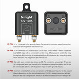 Nilight 120A Starter Relay 4 Pin Split Relays Switch 12V Continuous Heavy Duty SPST High Current 4 Terminal Car Starter On Off Control for Automotive Car Truck RV Camper, view 5