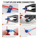 Nilight 120PCS/60 Pairs Quick Splice Disconnect Wire Terminals T-Tap Spade Wire Connectors Bule 16-14 AWG Male Female Self-Stripping Kit, view 2