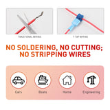 Nilight 120PCS/60 Pairs Quick Splice Disconnect Wire Terminals T-Tap Spade Wire Connectors Bule 16-14 AWG Male Female Self-Stripping Kit, view 6