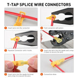 Nilight 120PCS/60 Pairs Quick Splice Disconnect Wire Terminals T-Tap Spade Wire Connectors Yellow 12-10 AWG Male Female Self-Stripping Kit, view 2