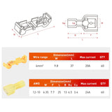 Nilight 120PCS/60 Pairs Quick Splice Disconnect Wire Terminals T-Tap Spade Wire Connectors Yellow 12-10 AWG Male Female Self-Stripping Kit, view 3