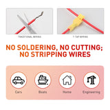 Nilight 120PCS/60 Pairs Quick Splice Disconnect Wire Terminals T-Tap Spade Wire Connectors Yellow 12-10 AWG Male Female Self-Stripping Kit, view 6