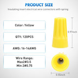 Nilight 120PCS Yellow Wire Connectors Kit 16-14 AWG Electric Wire Caps Insulating Insert Twist Electrical Wire Terminal with Spring for Connect Electrical Wiring Automotive Car Truck Boats Marine, view 2