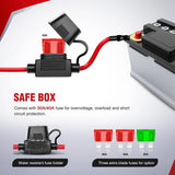 Nilight 12AWG Wire Harness Kit 1 Lead W/ 12V 3Pin Switch | 3 Fuses | 2 Spade Connectors, view 5