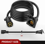 Nilight 12FT 7-Way Trailer Plug Socket Extension Cable, view 2