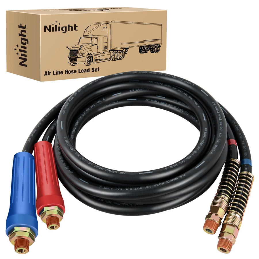 Nilight 12FT Air Line Hose Assembly Rubber Air Hose 1/2in NPT Swivel