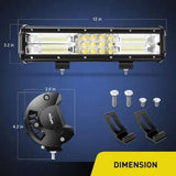 Nilight 12 Inch 180W 18000LM Triple Row Spot/Flood LED Light Bar (Pair), view 2
