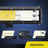 Nilight 12 Inch 180W 18000LM Triple Row Spot/Flood LED Light Bar (Pair), view 5