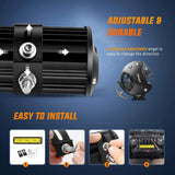 Nilight 12 Inch 240W 30000LM Amber Triple Row Spot/Flood Led Light Bar, view 5