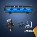 Nilight 12 Inch 240W 30000LM Blue Triple Row Spot/Flood Led Light Bar, view 2