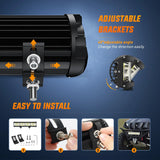 Nilight 12 Inch 270W Side Shooter Triple Row Spot/Flood LED Light Bars, view 6