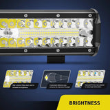 Nilight 12 Inch 300W 30000LM Triple Row Spot/Flood Led Light Bar Kit | 16AWG Wire, view 3