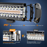 Nilight 12 Inch 300W Amber White Triple Row Spot/Flood Led Light Bar Kit | 16AWG Wire, view 4