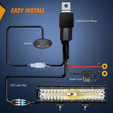 Nilight 12 Inch 300W Amber White Triple Row Spot/Flood Led Light Bar Kit | 16AWG Wire, view 5