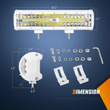 Nilight 12 Inch 300W Spot Flood Combo White Case Led Light Bar, view 2